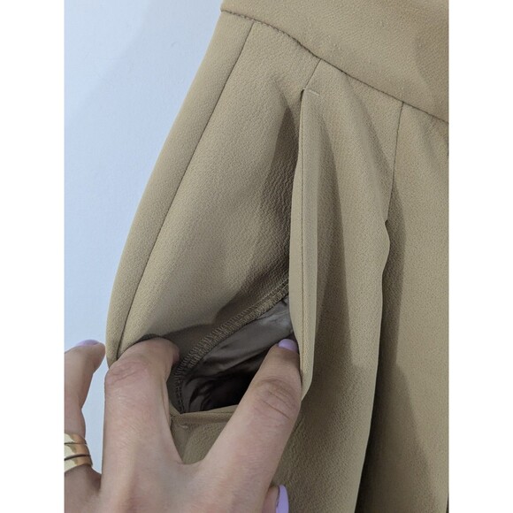 Wilfred Effortless Pants Aritzia Tan Wide Leg Pleated Trouser High-Rise Sz 2 - Picture 4 of 5
